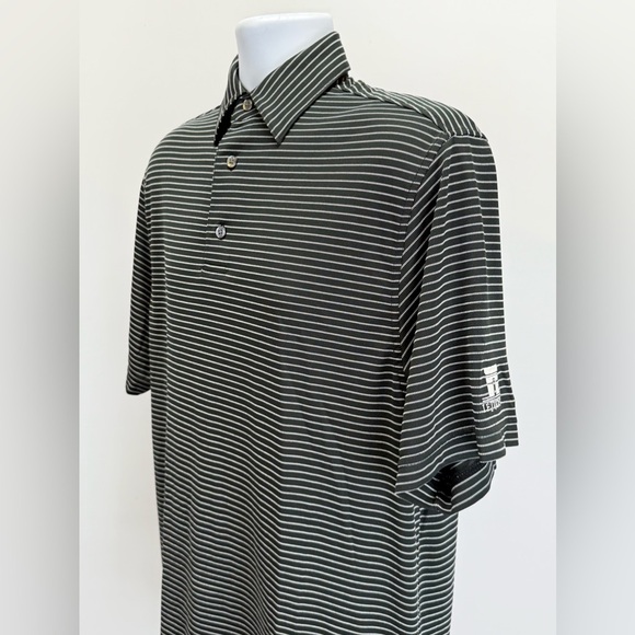 FOOTJOY Men’s black with white stripe golf polo size M - Picture 3 of 13